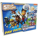 Paw Patrol 5 Wood Jigsaw Puzzles in Wood Storage Box