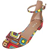 YDN Womens Chic Block Low Heel Sandals Open Toe Ankle Strap Patent Comfortable Walking Dress Flat Shoes Size 4-15