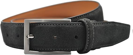 Amazon 男性用スエードレザーベルトファッションカジュアルベルト付きプロングバックル34mmベルト幅 ベルト 通販
