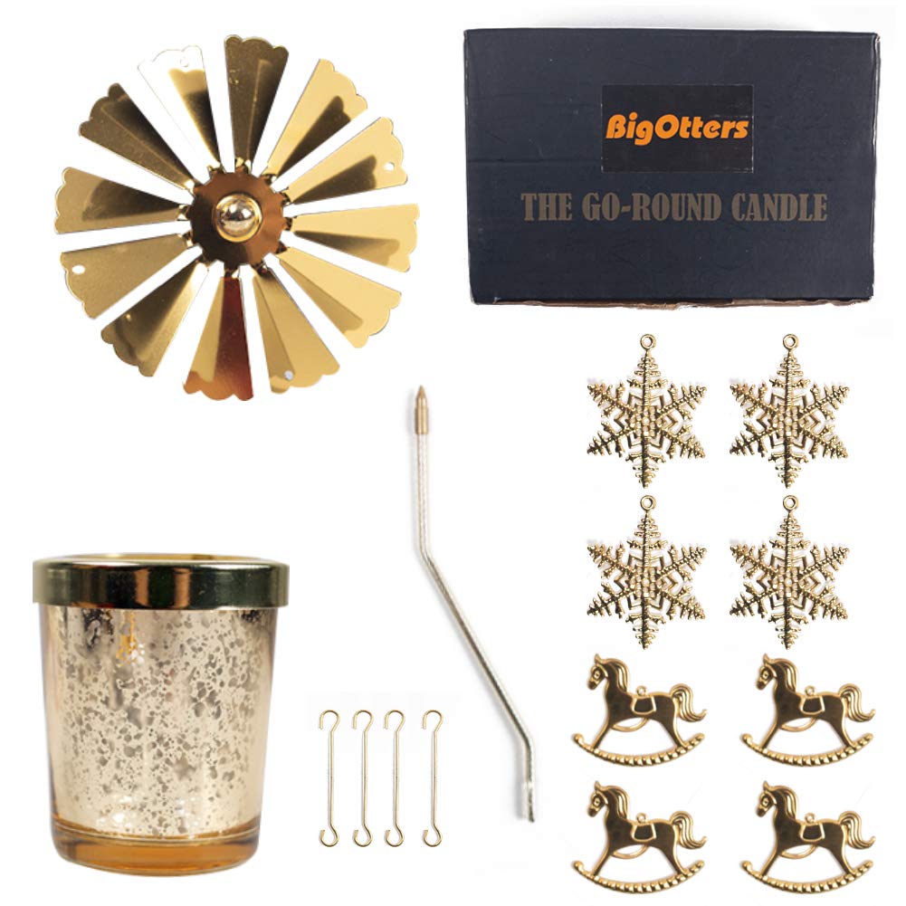 Tea Light Holder, 1 Set Rotating Candle Holder Romantic Candle Light Dinner for Home Decor Gifts Frosted Glass Scandinavian Design Candle Holder with Snowflake and Feather Ornaments(Without Candles)