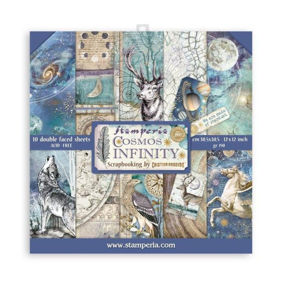 Stamperia International Scrapbooking Pad-Cosmos Infinity, Multicoloured, 30.5 x 30.5 cm SBBL118