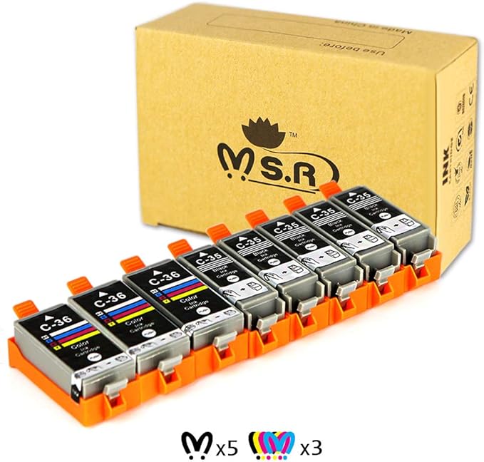 Ms.R Compatible Ink Cartridge Replacement for Canon PGI35 CLI36