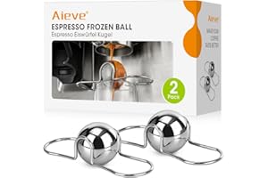 AIEVE 2 Pack Espresso Cooling Ball, Stainless Steel Frozen Ice Rock for Coffee, Espresso Accessories Extract Brew Chilling Tool Chiller Gift for Birthday, Valentine's Day, Christmas