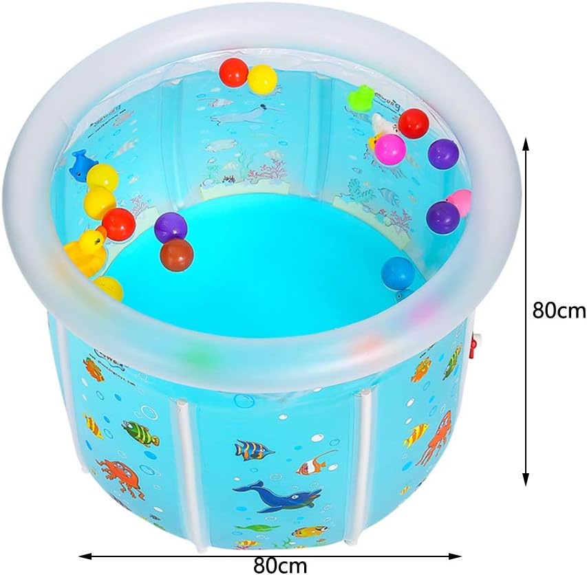 Shower HRQ Bathtub Children Thickening Baby Inflatable Swimming Pool Bracket Children Bathing Barrel Water Adult Bath Barrel Folding 1234 (Color : A)