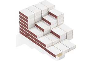 CHUNNIN 60PCS Blank Matches Containers 2.24 x 1.42 x 0.59 inches White DIY Match Books Storage Boxes Bulk Match Holder with Double-Sided Striker for Wedding Bridal Baby Shower Birthday Party Favor(No Matches)