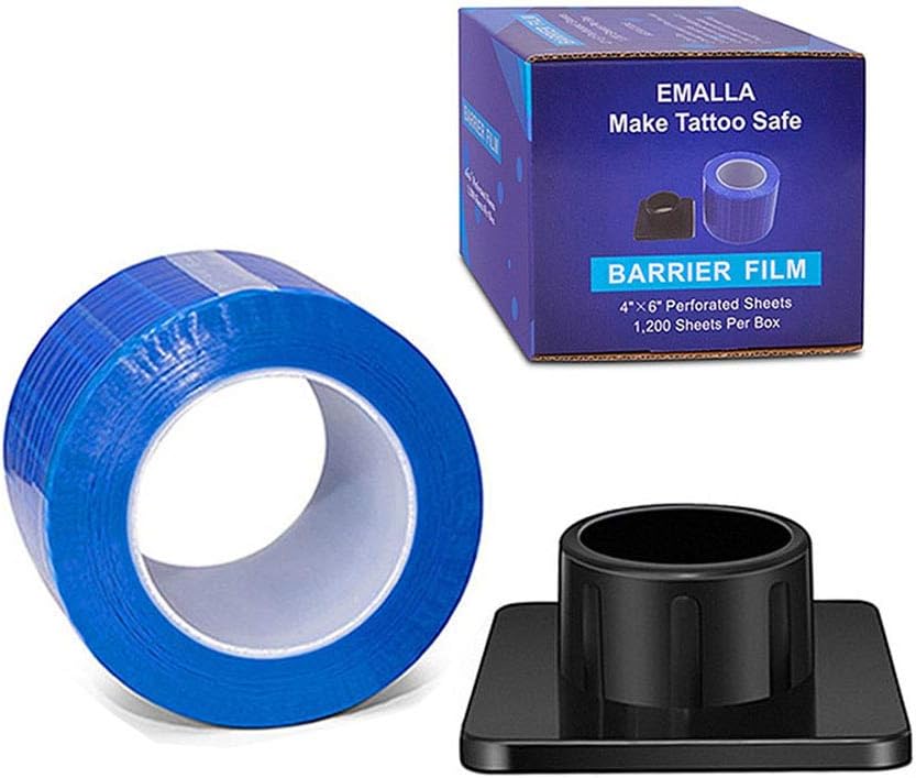 Barrier Film Roll - CINRA Barrier Film Roll 1200 Sheets 4'' x 6'' Tattoo Dental Disposable Protective PE Barrier Film with Dispenser