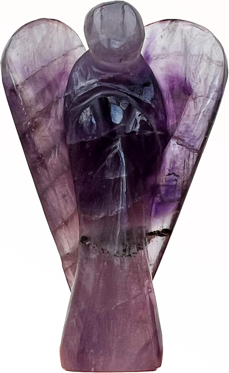 Hand Carved Crystal Healing Gemstone Pocket Guardian Angels with Reiki Powers Gift Stone Ornaments, 45mm to 50mm(Approx 2") (Amethyst)
