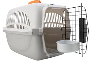 Pet Carrier, Hard Sided Dog Travel Carrier, Portable Cat Carrying Box with Food Bowl, Portable Pet Carriers for Outdoor Trave