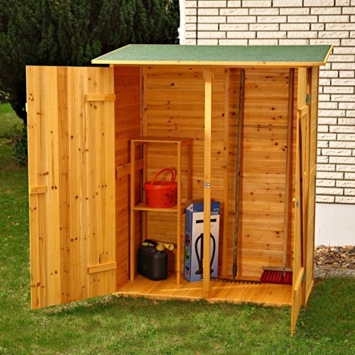 Melko Gerätehaus XXL Geräteschrank Geräteschuppen Gartenschrank, aus Holz, braun, 162 x 140 x 75 cm – Bild 6