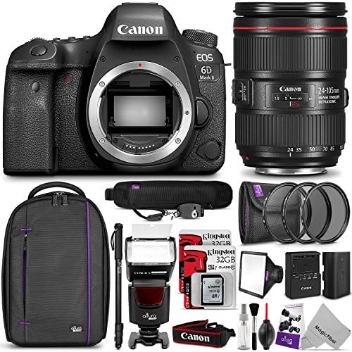 Canon EOS 6D Mark II DSLR Camera with 24-105mm f/4 Lens w/ Complete Photo and Travel Bundle