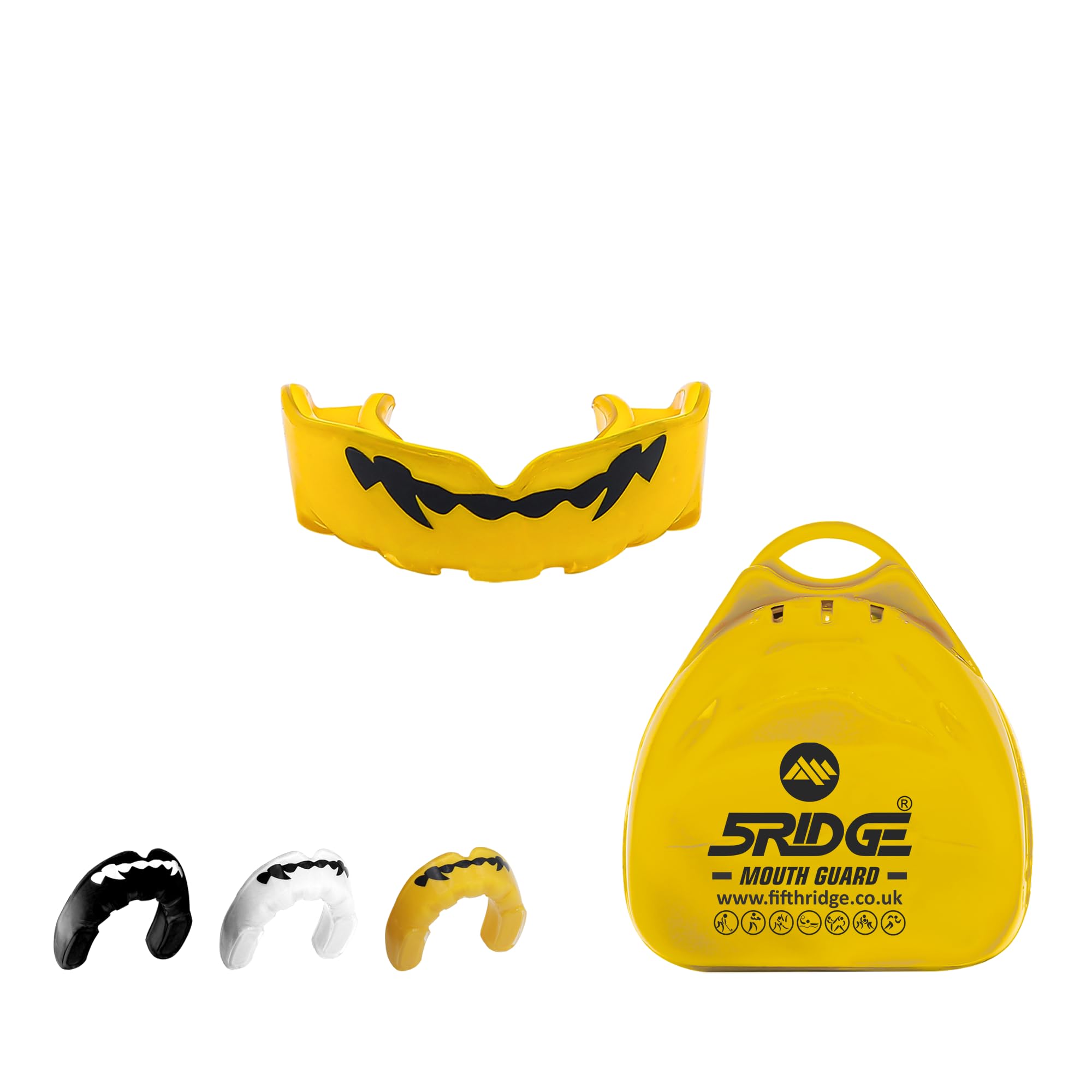 Mouthguard Slim Fit, Junior Gum Shield with Case for Youth Adult for School Combat Sports, MMA, Rugby, Judo, Karate, Hockey, Soccer, MMA Boxing, Martial Arts, Basketball (Yellow, Adult)