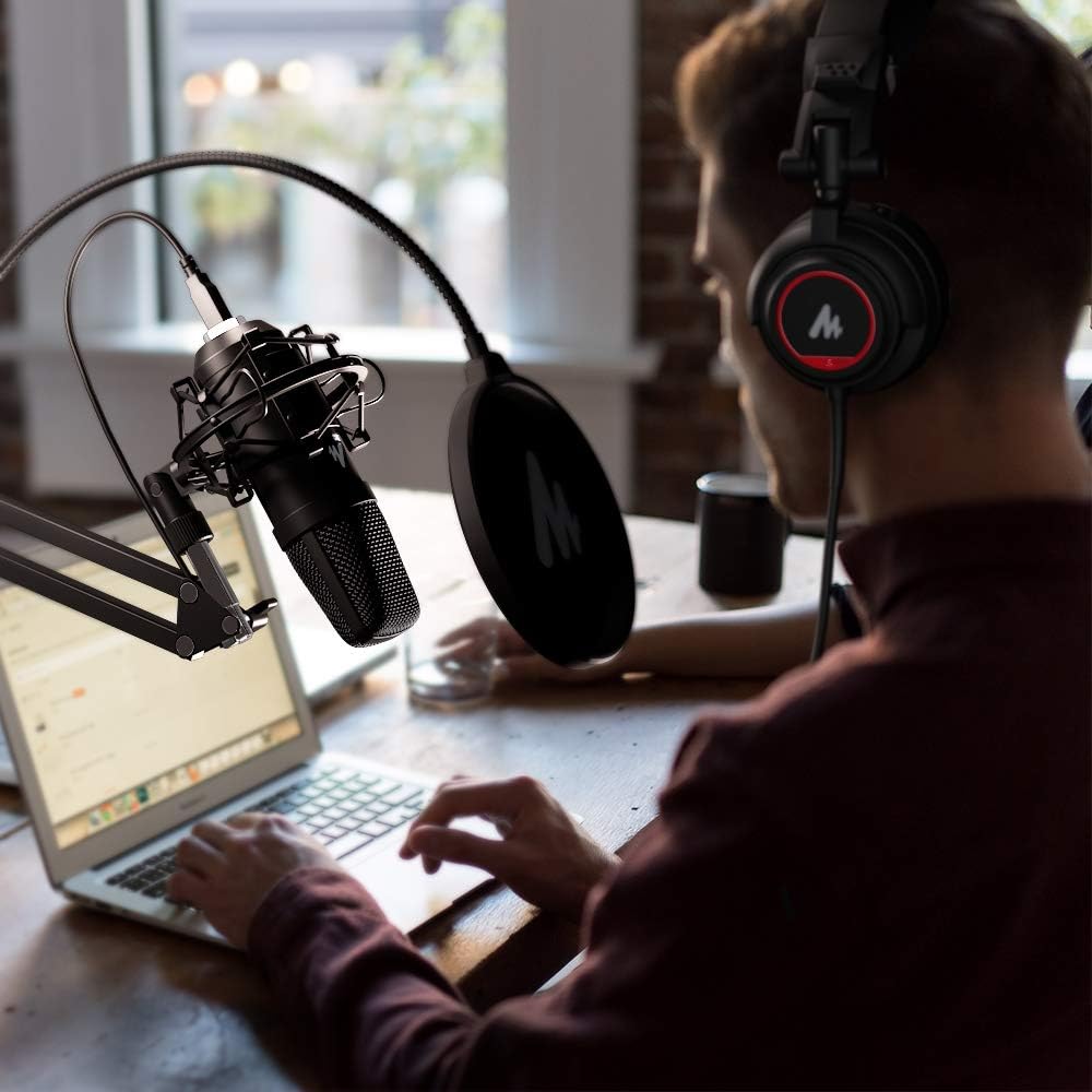 USB Microphone with Studio Headphone Set 192kHz/24 bit MAONO AU-A04H Vocal Condenser Cardioid Podcast Mic for Mac and Windows, YouTube, Gaming, Livestreaming, Voice Over: Musical Instruments