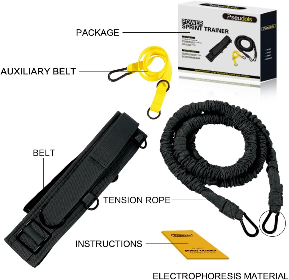 Pseudois Resistance Bungee Band, Running Training Bungee Workout Band, Speed Strength, Basketball and Football Equipment for Improving Strength, Power and Agility : Sports & Outdoors