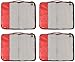 Amazon Basics 4 Piece Packing Travel Organizer Zipper Cubes Set, Large, Red
