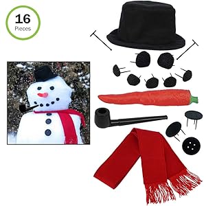 Evelots Perfect Snowman Decorating Kit-16 Pieces-Entire Family Fun-Sturdy Prongs