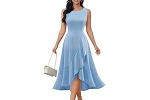 DRESSTELLS Women's Cocktail Party Formal Wedding Guest Church Dresses, Modest Graduation Prom Evening Dress