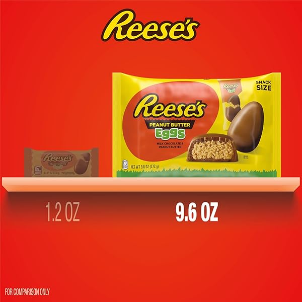 REESE’S MILK CHOCOLATE SNACK SIZE PEANUT BUTTER EGGS, EASTER CANDY BAG, 9.6 OZ