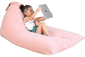 Jorbest Stuffed Animal Storage Bean Bag Chair for Kids and Adults, Luxury Velvet Stuffed Animal Bean Bag Storage, Cover Only(Sweet Pink 200 L/52 Gal)