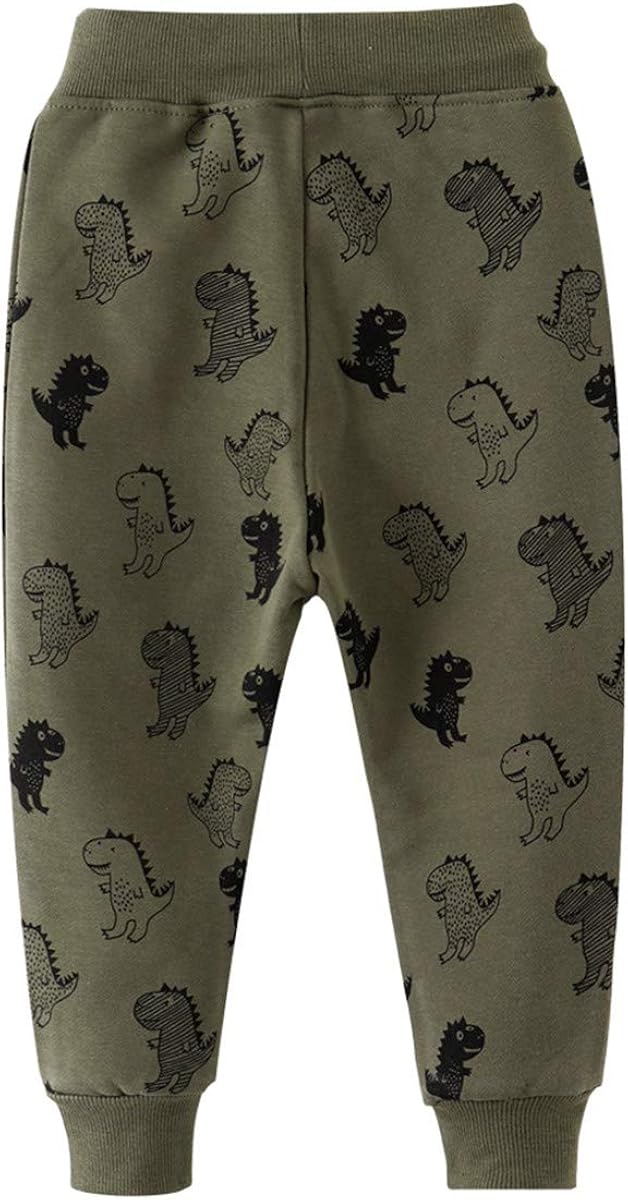 REWANGOING 2 Pack of Little Boys Girls Cartoon Print Drawstring Elastic Sweatpants Sport Jogger: Clothing