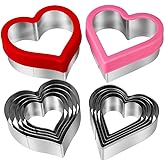 Heart Cookie Cutter Set, 12 Pieces Metal Cookie Cutters Shape for Valentine’s Day, Heart Shaped Cookie Cutter Set for Fondant, Pastries, Fruit and Cakes