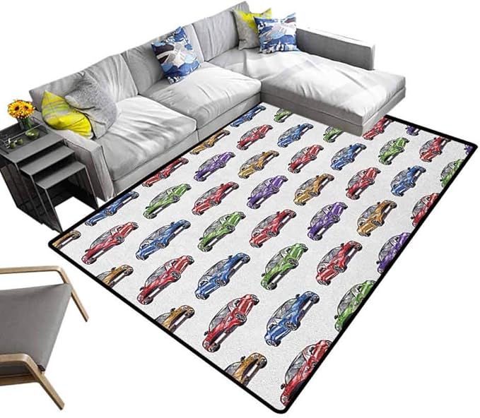 AntiSkid Area Rug Cars, NonSlip Backing Soft Carpet