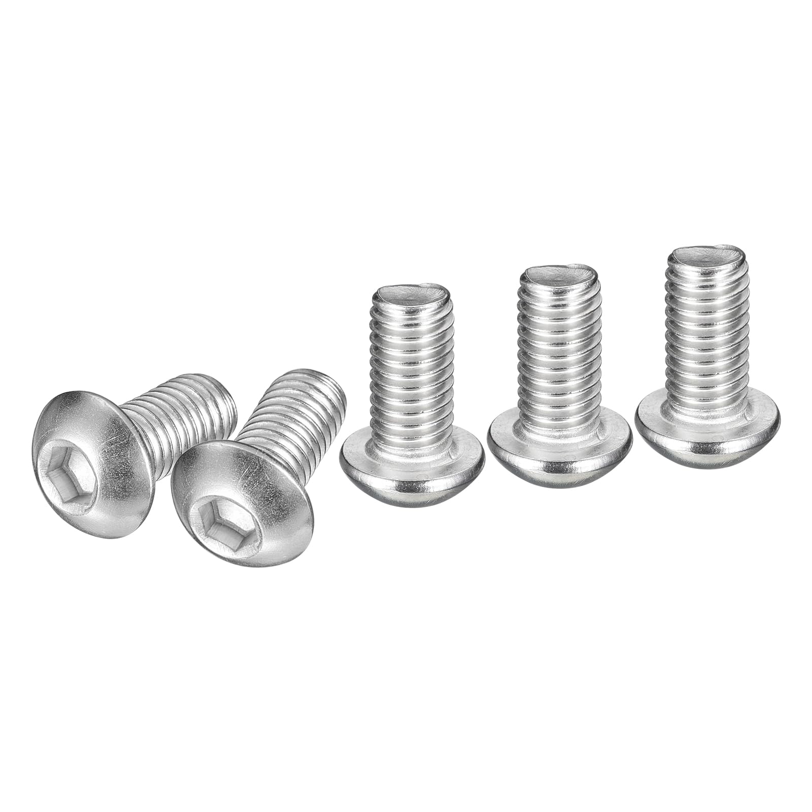 DTGN M8-1.25x16mm Button Head Socket Cap Screws - 25Pack - Good for Machine - 304 Stainless Steel 18/8 - Hex Drive Full Thread Fasteners — image 1