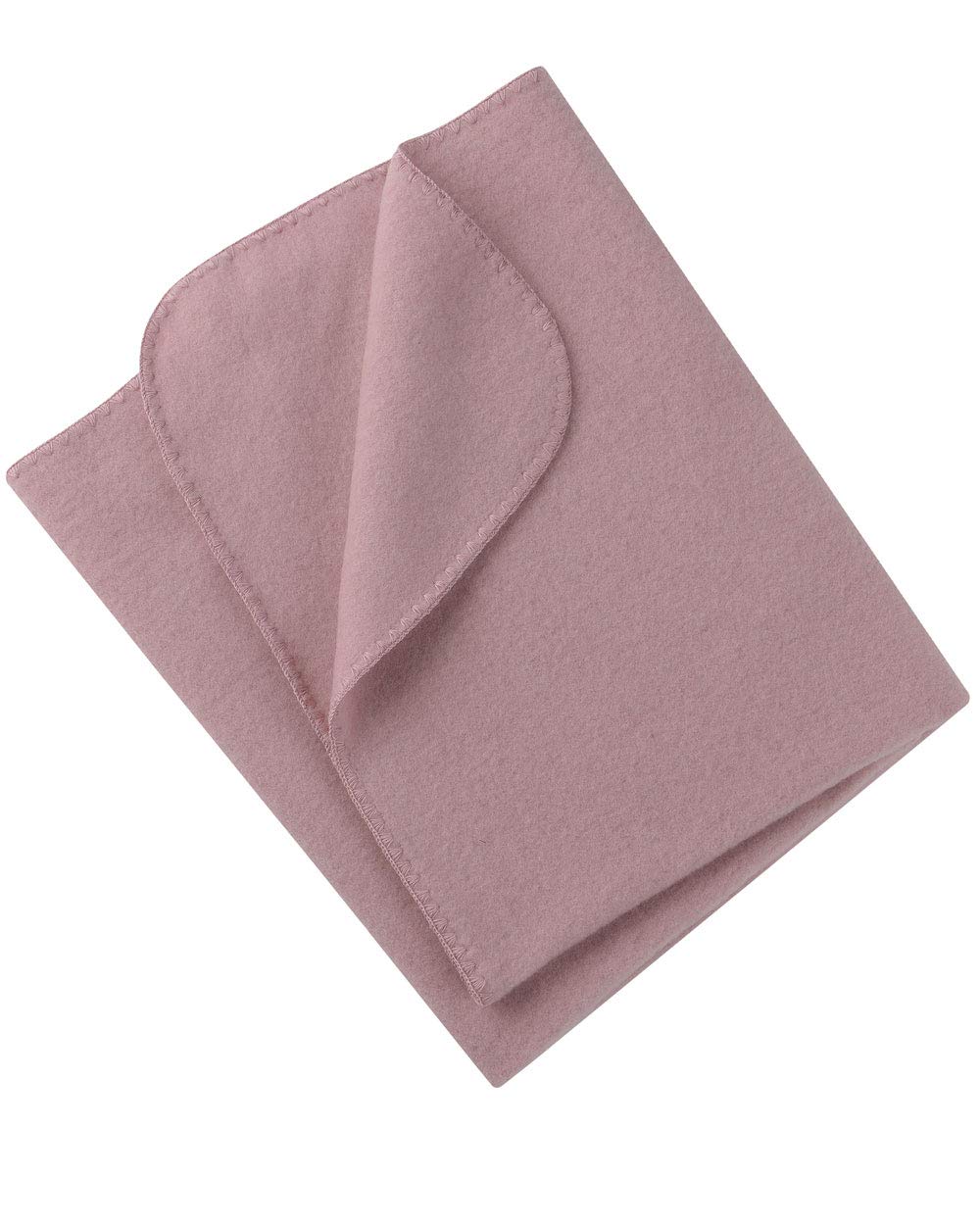 Engel Natur, Baby Fleece Blanket with Shell Edge, 100% Wool (Controlled Organic Cultivation) (80 x 100 cm, Rosewood Melange) — image 1