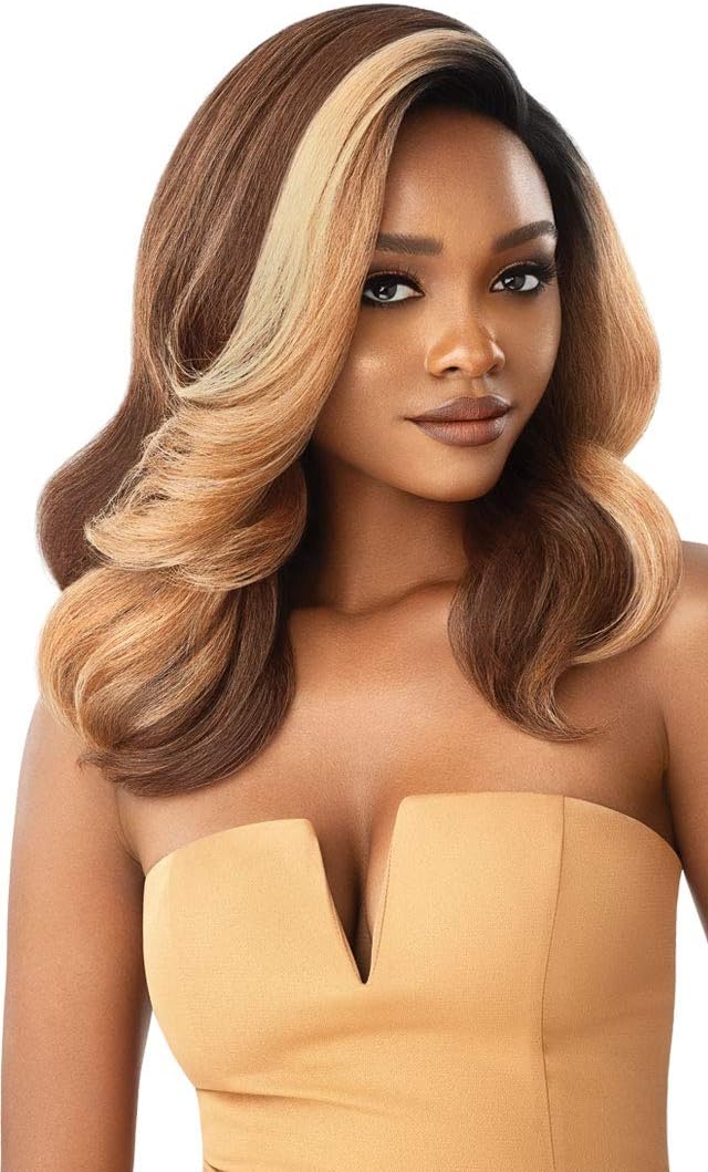 NEESHA OT004 Natural & Soft Lace Front Wigs for Women - Pre-plucked Swiss Lace Natural Texture & Volume (BLACK CHERRY)