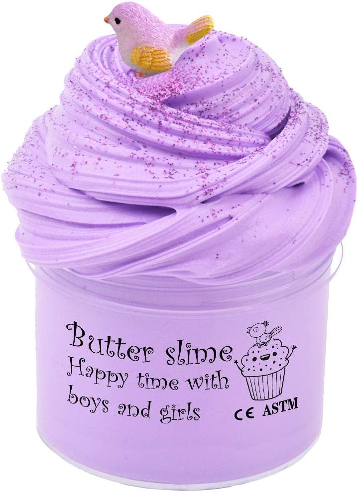 2020 Premium Butter Slime with Bird Charms, Scent Slime Super Stretchy and Non-Sticky Slime, Best Party Favor Sludge Toy for Kids，(7OZ 200ML)