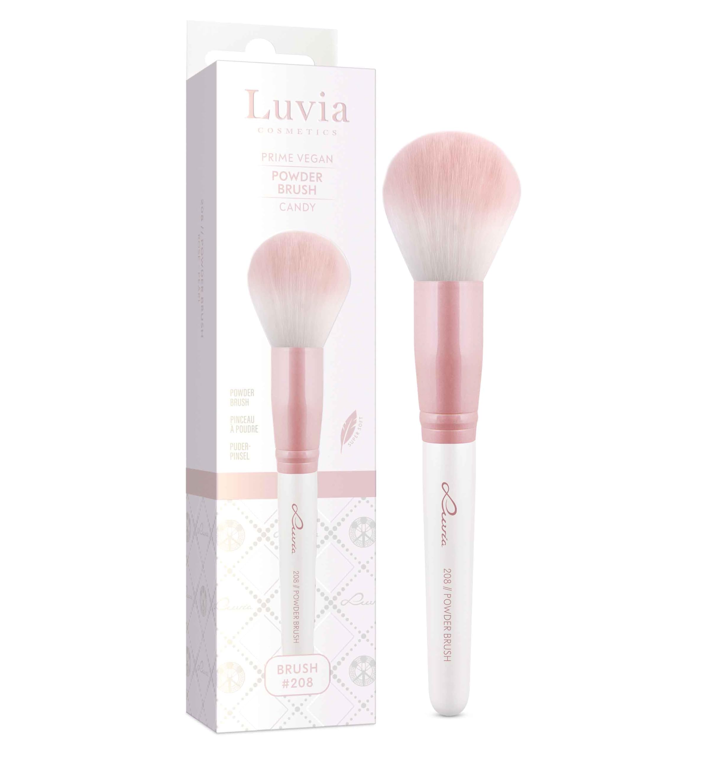 Luvia Professional Makeup Brush, Powder Make-Up Brush, Powder Brush for the Face, Vegan Cosmetic Brush, 208 // Powder Brush - Candy