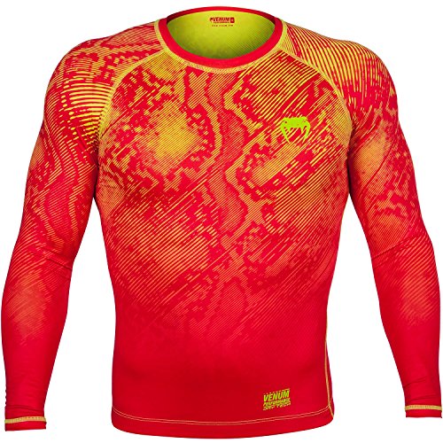 Venum Fusion Compression Long Sleeve T-Shirt, Medium, Orange/Yellow
