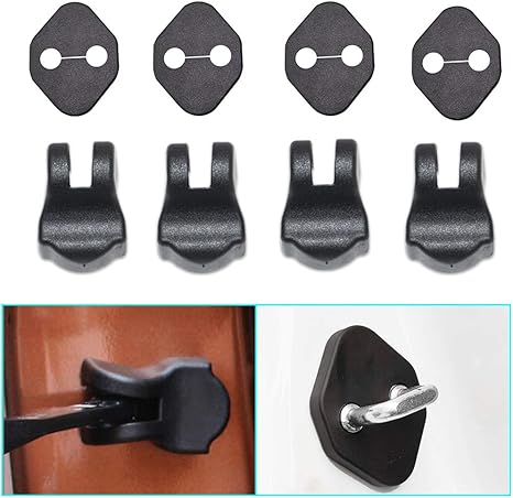 Amazon Longzhimeiヒンジカバーとドアロックカバー適合honda ホンダ ジェイド インサイト オデッセイ テップワゴンなどドアヒンジ カバーとストライカーカバー8個黒 キーシリンダーカバー 車 バイク