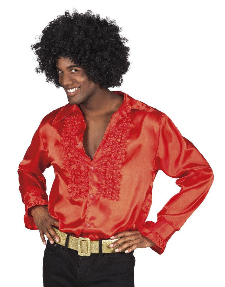 Shoperama 70s Ruffle Shirt for Men, 70s Disco Strike Move Bad Taste