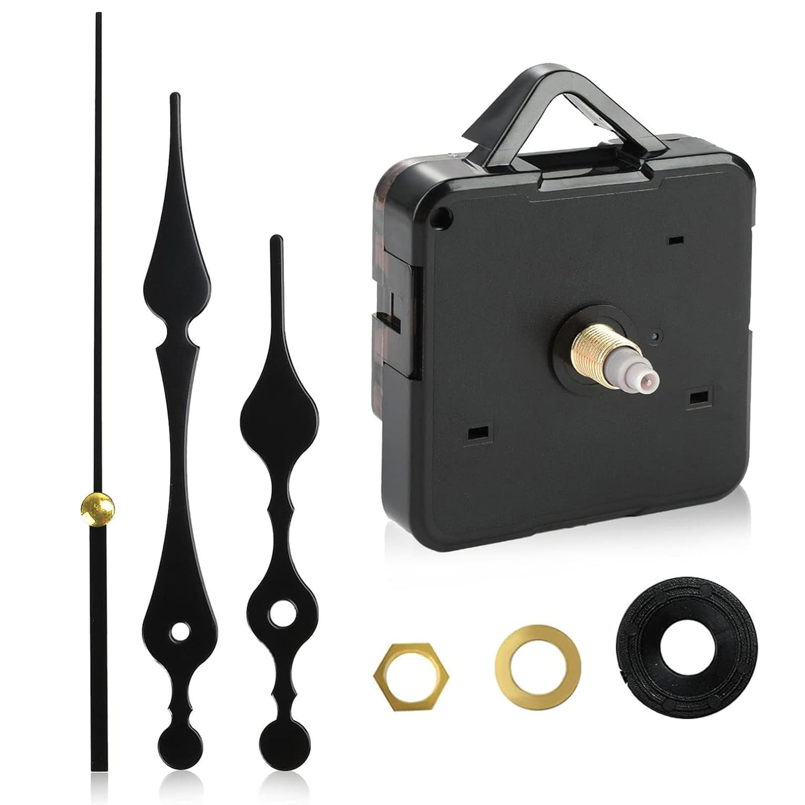 1 Set Silent Quartz Clock Mechanism Movement Kit,DIY Wall Clock Mechanism Parts Motor Replacement Set,High Torque Long Shaft Clock Movement Mechanism for Repair Home Restaurant Hotel Office Classroom