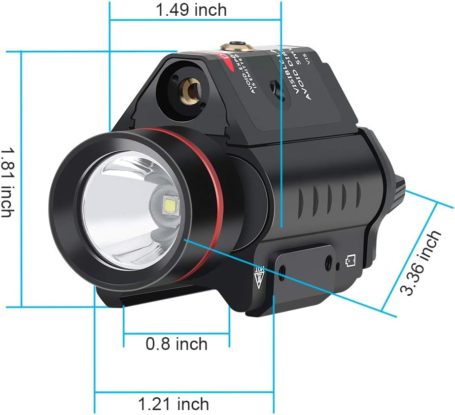 Feyachi LF-38 Red Laser Flashlight Combo 200 Lumen Weapon Light with Picatinny Rail Mount : Sports & Outdoors