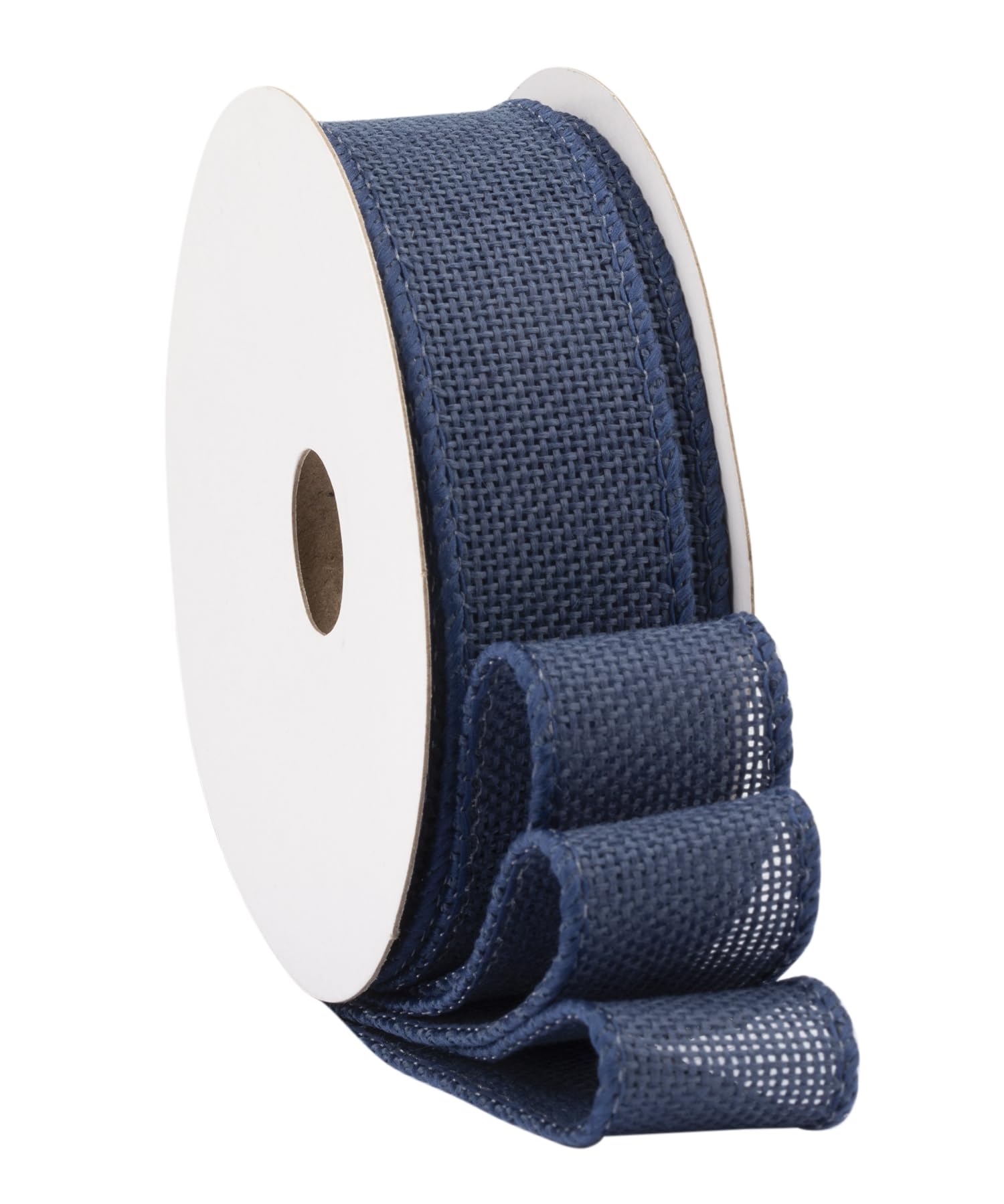 Fondersy 9-Meter Navy Burlap Ribbon Wired Burlap Ribbon - 25mm Width for Gift Wrapping, Floral Arrangements, Wreath Making, and Christmas Decor