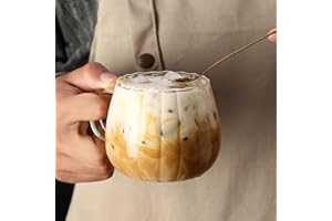 Pumpkin Shaped Glass Mugs - High Borosilicate Glass Water Glasses 450ml/15.5oz for Coffee, Juice, Milk, Tea, Ideal for Summer