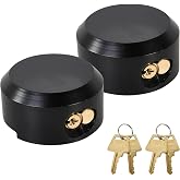 Pomunty Trailer Door Locks Heavy Duty Keyed Alike Hockey Puck Lock 2 Pack | Reinforced Hidden Shackle Padlocks Brass lock cylinder w/4 Keys Solid Steel Lock for Trailers Trucks Vans Shed Gates Garage