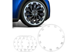 TERAPATON 4 PCS Tire Trim Rings, Fit Tesla Model Y 2017-2024 21 Inch Wheel Rim Protector Rim Guard Rim Hubcaps Cover Tire Trim Rings, Wheel Rim Protection Accessories (White)