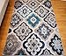 Generations New Contemporary Panel and Diamonds Modern Area Rug, 2' x 3', Beige/Navy/Coral/Blue/Grey