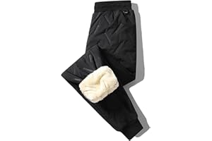 Men’s Quilted Thermal Joggers, Insulated Sweatpants with Zip Pockets, Elastic Cuffs for Winter Warmth & Casual Wear