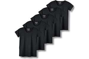 Real Essentials 5 Pack: Women's Dry Fit Tech Stretch Short-Sleeve Crew Neck Athletic T-Shirt (Available in Plus Size)