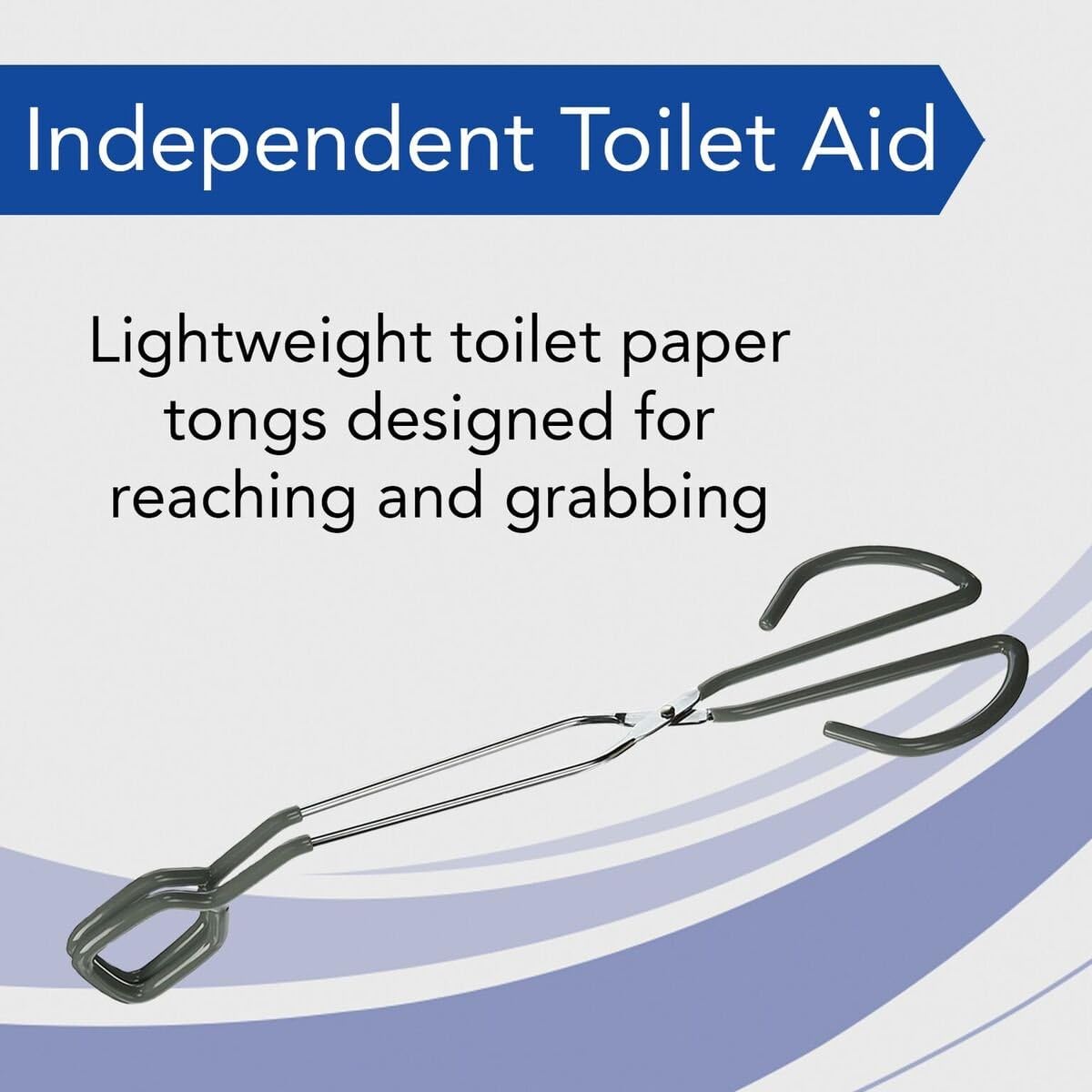 Sammons Preston Toilet Aid, 15" Long Toilet Paper Tongs, Bottom Wiper Aids for Independent Daily Living, Wiping Aid for Bathroom Comfort, Lightweight Self-Wipe Hygiene Assistance Tool: Garden & Outdoor