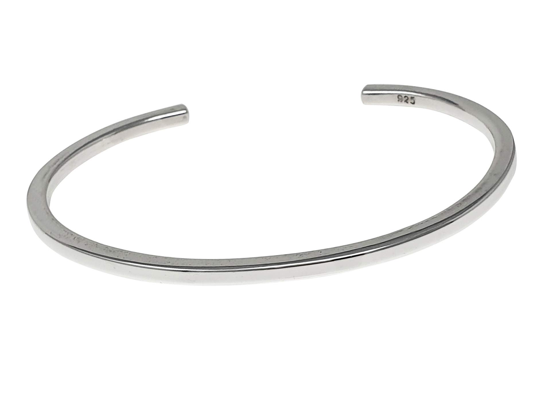 Treasure Bay Women's Classic Plain Silver Bar Cuff Bangle Bracelet