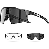 KAPVOE Photochromic Cycling Glasses Men Women Clear Transition Mountain Bike Sunglasses Sports Baseball Running - K9023