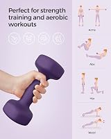 SONGMICS 2 x 2 kg Neoprene Dumbbells Hexagon Purple SYL64PL Set view 4