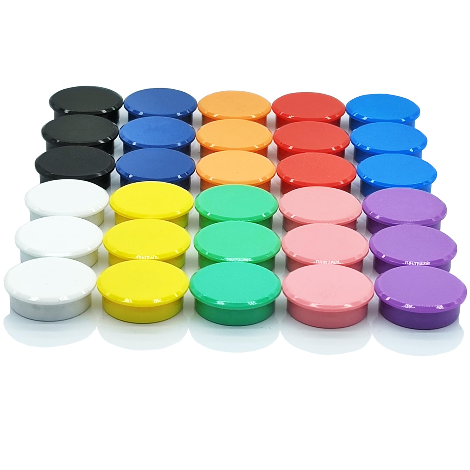 ZDZBLX Fridge Magnets 30 Pack, Strong Colourful Round Small Magnets for Whiteboard, Notice Board,Fridge,Office & Crafts, Cute Mini Magnets, Multicoloured Magnet for Classroom Home Kitchen, 10 Colours