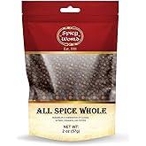 Spicy World Whole Allspice Berries 2oz (57g) &ndash; Premium Quality, Natural &amp; Vegan, Aromatic All Spice for Cooking, Baking &amp; Pickling