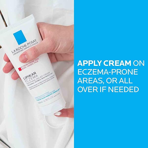 LA ROCHE-POSAY LIPIKAR SOOTHING RELIEF ECZEMA CREAM, FACE AND BODY LOTION FOR ECZEMA AND SENSITIVE, DRY SKIN, MOISTURIZER WITH COLLOIDAL OATMEAL TO RELIEVE IRRITATION