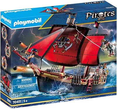 Playmobil 70411 Pirates Large Floating Pirate Ship Toy Ages 4+